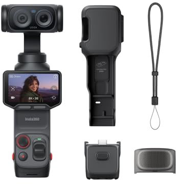 Insta360 Luna Ultra - Cámara Vlogging 8K con Lentes Duales Leica, Zoom 12x, Sensor de 1, Pantalla Táctil Extraíble de 2, Triple Chip IA, Cámara Gimbal de Bolsillo para Fotografía Vlog