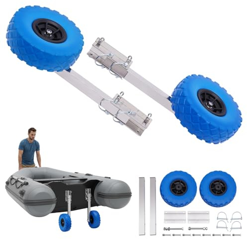 XYCFMDFTZ Neumática ruedas traseras, carro inflable de acero inoxidable con neumáticos, ruedas de transporte para remolques, ruedas de transporte y ruedas para botes inflables, remolques, deportes