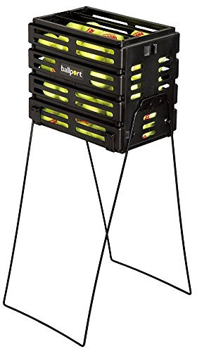 Tourna Ballport Tennisballhüpfer für 80 Bälle, robust und leicht, schwarz