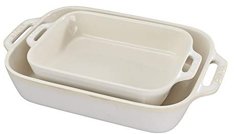 Staub Ceramic 2-pc Rectangular Baking Dish Set - Rustic Ivory