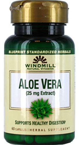Windmill Natural Vitamins Aloe Vera (25mg Extract) 60 Capsules (Pack of 2)