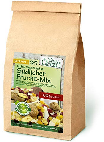 Original-Leckerlies: Südlicher Frucht-Mix 200g, ***Premium Qualität*** Papageienfutter, Früchte aus südlichen Ländern, Futterergänzung für Papageien ohne künstliche Zusätze!