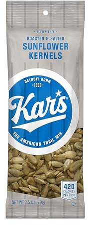 Kar’s Nuts Roasted & Salted Sunflower Kernels, 2.5 oz Individual Snack Packs – Bulk Pack of 36, Gluten-Free Snacks
