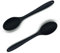 2 Stück Kochlöffel Silikon, Antihaft Kochlöffel, 27cm Servierlöffel Kunststoff, BPA-frei Kochlöffel Set, Silikon Rührlöffel zum Rühren, Schöpfen und Mischen (Schwarz)
