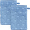 Erwin Müller Walk-Frottier Waschhandschuh 2er-Pack Baden Baden blau Größe 15x21 cm - extra saugstark, schnell trocknend, samtweich