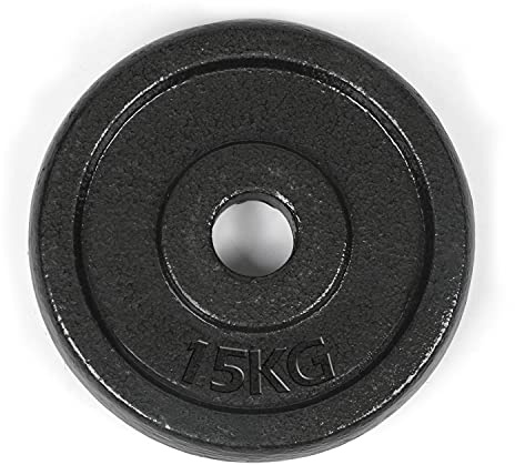 #DoYourFitness Discos de Pesas de Hierro Fundido 0,5-20 KG - Diámetro 28/30 mm - Pesas y Mancuernas para Ejercicio en Casa - Negro