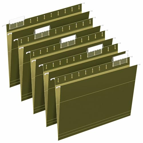 Hanging File Folders, RAZCC 30 Pack Reinforced Hanging Folders Letter Size, Designed for Bulky Files, Filing Cabinet, Adjustable Tabs, Green