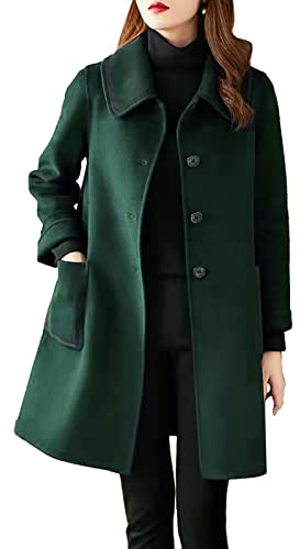Générique Kaschmirmantel, lang, Damen, Winter, dick, langärmlig, knielang, Revers, A-Line, zweireihig, Parka, Cardigan, Slim, Overcoat, Wolljacke, Damen, Ag., 52