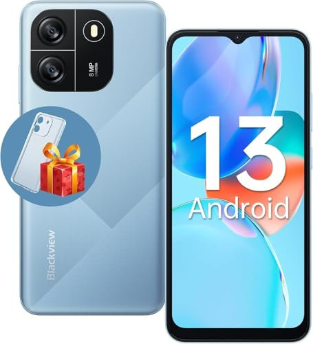 Blackview Teléfono Móvil Libres Wave6C 2024, 4GB + 32GB/TF 1TB 6.52 HD+ 60Hz Smartphone Android 13, Batería 5100mAh Cámara 360°de 8MP, Moviles 4G Dual SIM, Octa Core/FaceID/GPS, Smartphones con Funda