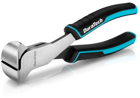 DURATECH 7-Inch Nail Puller, CRV Steel End Cutting Pliers with Blackened and Polished Finish, Non-Slip Handle Nail Remover Tool, End Nippers for Pulling Nails and Cutting Wires