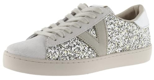 Victoria Basket Basse Berlin Paillettes & Pièces en Cuir & Croûte De Cuir en Contraste 1126196 pour Femme Plata 39