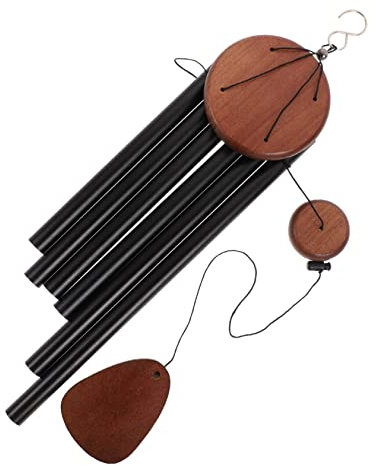 PAMINGONO Mobile Éolien Suspendu pour Jardin Et Patio Mobile Éolien pour Extérieur Noir 28 sans Motif