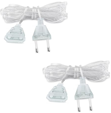Powice 2 Stück Verlängerungskabel Flach, Dünnes Kabel, für LED-Licht und Außenbereich 220V