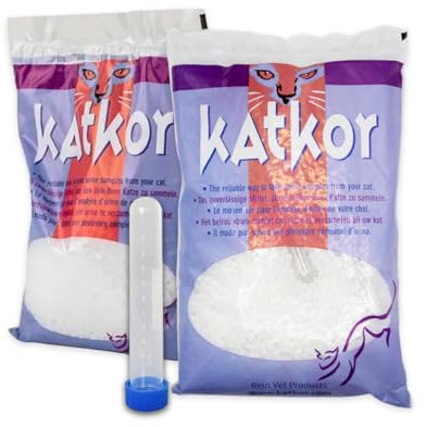 2x KatKor Urine Sampling Kit – Non-Absorbent Cat Litter for Urine Sample Collection with 10ml Graduated Tubes & Secure Caps – Cat Urine Sample Kit for Testing & Diagnosis