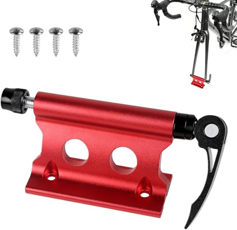 SUPAWAY 1 x Bicycle Fork Mount, Front Fork, Fixed Clip, Aluminum Alloy Bicycle Fork Holder with Quick Release for Truck, SUV and Trailer (Red)