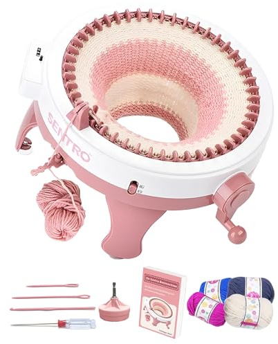 Tiny Thinkers Machine à Tricoter Sentro XL avec Adaptateur Rotatif, Tricotin Circulaire 48 Aiguilles, Jusqu’à 20x Plus Rapide, Kit de Tricot Complet avec Accessoires & E-Book, Débutants & Confirmés