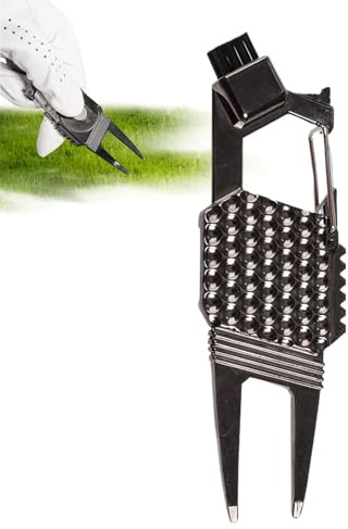 Generisch Ballmarker Pitchgabel | Tragbares Golf Divot Werkzeug Aus Leichtmetall - Leichtes Golfzubehör Mit Flaschenöffner, Bag Accessoire Für Damen & Herren Und Anfänger