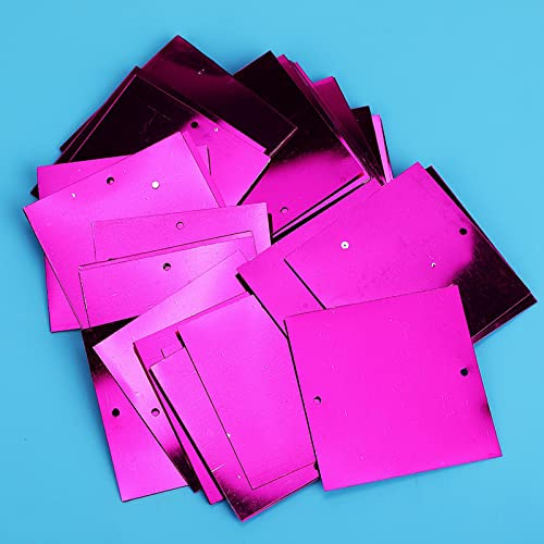 Blaihild Lentejuelas Grandes de PVC Plateadas, Paillettes Planas de 50x50 Mm para Ropa de Bricolaje, Accesorios de Boda (PINK)
