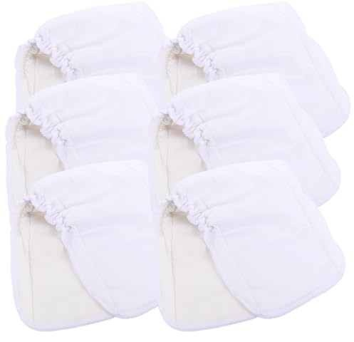 SHINEOFI Inserto de Pañal para Ñiño de Fibra de Bambú Blanco, Lavable y Altamente Absorbente, Paquete de 6 Piezas Adecuado para Cambiadores