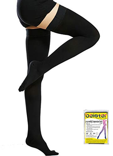 beister 20-30 mmHg Medizinische Kompressionsstrümpfe Damen Herren,Stützstrümpfe Strümpfe mit Geschlossenen Zehen,Abgestufte Unterstützung für Krampfadern,Ödeme Schwarz