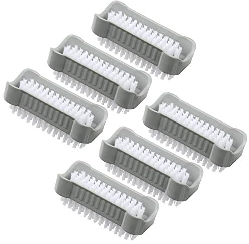 AMATHINGS Handwaschbürste doppelseitig für gründliches universelles Reinigen (Grau) – Nagelbürste Handbürste (6 Stück) – Reinigungsbürsten ideal für Oberflächen und Hände