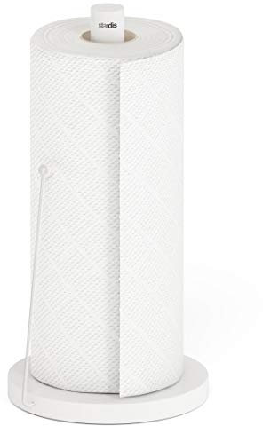 stardis Simply Portarotolo da cucina in acciaio inox spazzolato opaco, robusto e durevole (bianco)