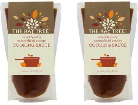 The Bay Tree Caramelised Orange Sauce – Sweet and Zesty Cooking Sauce Makes Duck Divine Full of Flavour Nut Free and Savoury Makes as a Great Stir Fry Sauce - 320g Pouch (Pack of 2)