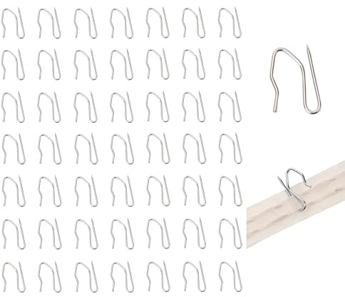 50 Pièces Épingles à Crochets pour Draperies, Acier Inoxydable Crochets à Rideaux pour Anneaux, Épingles à Rideaux à Plis, Crochet De Rideau, pour Fenêtre, Cuisine, Chambre à Coucher