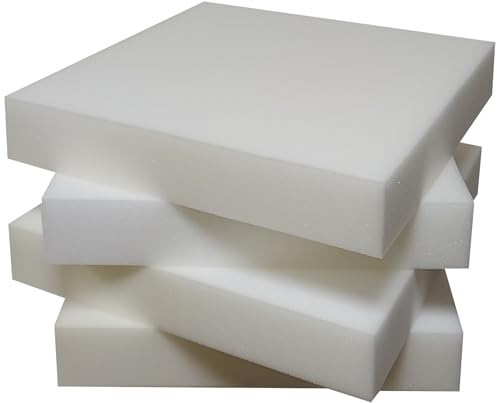 HABITA 33 HOME Set Imbottitura Cuscini Gommapiuma per Sedie, 4 o 6 Pezzi, Poliuretano o Poliestere, 2 Misure 4 Altezze, Imbottitura Cuscini 50x50, 40x40 Made in Italy (4 Poliuretano, 40x40x5 Cm)