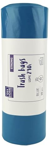 IDEA HOME Sacchi per la Spazzatura 240L - Resistenti Sacchi Nettezza per il Riciclaggio, per la Cucina - Fodere per Bidoni 10 Pezzi, Blu