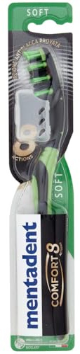 Mentadent Comfort 8 Action Spazzolino Morbido, Setole Soft Antiplacca, Pulizia Interdentale, Delicato su Smalto, con Pulisci Lingua e Guance