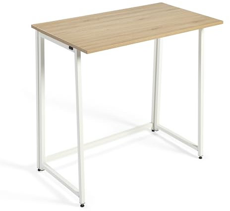 DUPI Escritorio Plegable Utility 80x50x72 cm – Mesa de Ordenador y Estudio para Oficina en Casa, Multifuncional con Estructura Metálica, Color Taupe