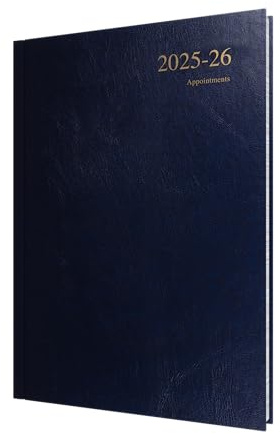 Collins 'Essentials' 12 Month Mid/Academic Year Planner, July 2025-July 2026 - ESSA41M.65-2526 -Day-to-Page Appointments Diary, A4 Hard Cover, Dark Blue