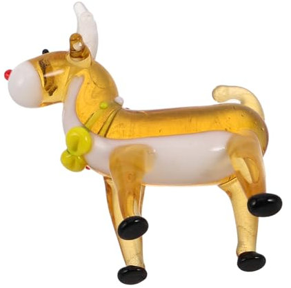 BESTonZON Elchverzierung Kleine Rentierfigur Rentier-weihnachtsdekor Süße Rentierstatue Weihnachtliche Tischdekoration Miniatur-rentierfiguren Weihnachtsregaldekoration Rentier- Glas