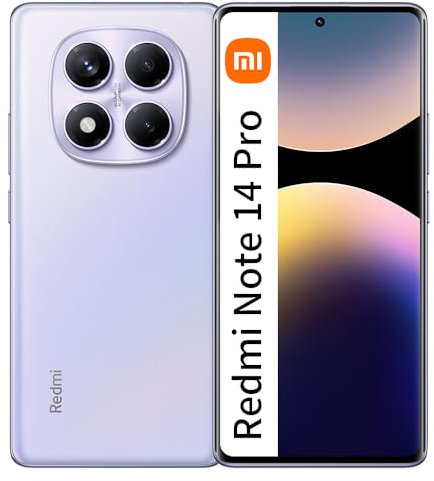 XIAOMI Redmi Note 14 Pro Cellulare Telefono Cellulare 12GB RAM+512GB ROM 6.67 pollici 120Hz 200MP Batteria 5500mAh 45W Wired Fast Charging, Aurora Viola（Nessun caricabatterie）