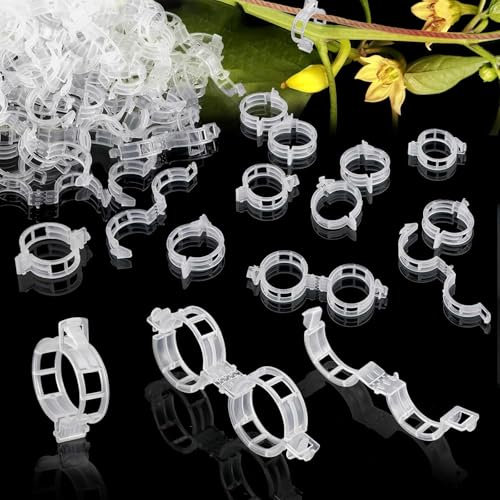 TBLMPNE 150 Pcs Clips Tomate pour Plantes, Plant Support Clips de Jardin Tomate Clips Support, Attache Plante Grimpante, Clips de Support de Plantes pour légumes, tomates et Vignes (150, Transparent)