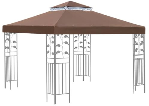 Pavillon-Abdeckung – Dach robust und wasserdicht – festes Dach 3 x 3 m für den Außenbereich Gitter Garten Hof