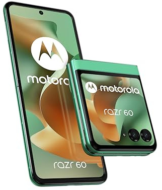 Motorola RAZR 60 8, 256 GB, Smartphone Desbloqueado, Interno: 6,9 / Externo: 3,6, Cámara de 50 MP con IA, Batería de 4500 mAh, Spring Bud (Verde), Carcasa Protectora y Cable USB C Incluido