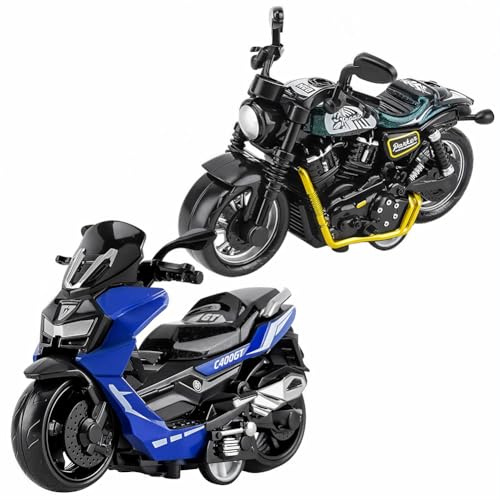 APPCRFM Moto Modèle Jouet en Alliage,Voitures pour Enfants,Ensemble de Motos Réalistes,Moto Verte Irisée,Jouets à Rétrofriction Modèle,Cadeaux d'anniversaire pour Garçons et Filles(Vert et Bleu)
