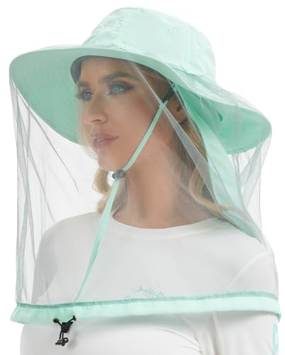 Bassdash Cappello da Sole antizanzare UPF 50+ con Rete Nascosta per la Testa e Aletta per Il Collo per Uomini Donne Pesca all'aperto Escursionismo Campeggio