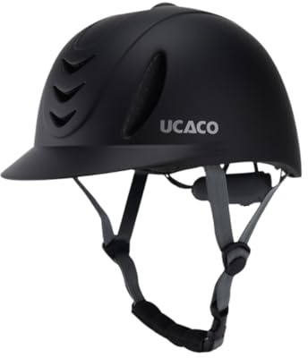 Gralara Casque D'équitation pour Hommes et Femmes, Léger, Réglable, Simple, Style Vélo, Casque D'équitation, Tout Noir