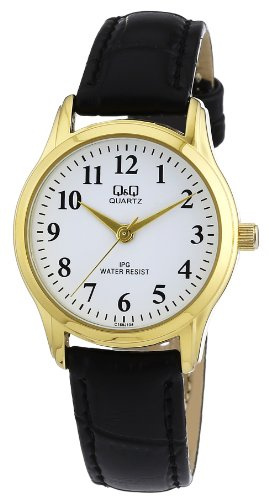 Q&Q Damen-Armbanduhr XS Analog Leder C169J104Y