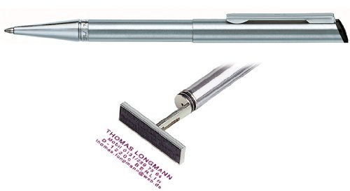 Stempelkugelschreiber Heri Diagonal silber