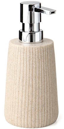 TATAY Soap Dispenser Functional Bathroom Accessory Easy Daily Bathroom Care | Soap Dispenser Bathroom | Durable Polyresin Material | One Size | For Everyday Bathroom Use | Easy Daily Bathroom Care, Beige