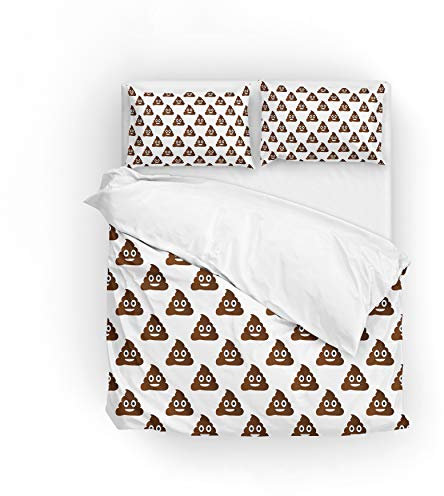 My Daily Lustiges Bettbezug-Set mit Kackhauf-Motiv, Mikrofaser-Polyester, Kissenbezüge, Bettwäsche-Set, King-Size-Größe