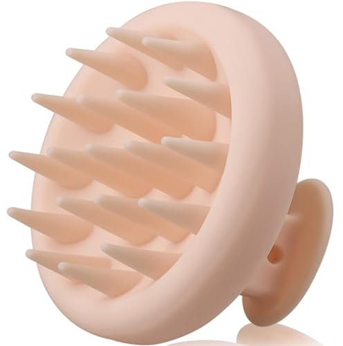 Kopfhaut Massagebürste, Kopfhaut Massagegerät, Silikon-Shampoo Bürste, Kopfhaut Massage zum Peeling und Kopfhaut-Massage zur Entfernung von Schuppen und zur Stimulierung des Haarwachstums (Beige)