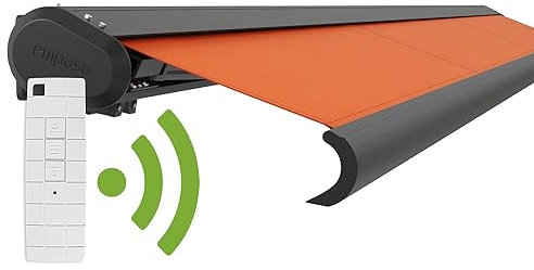 empasa elektrische Vollkassettenmarkise 'Profi' Kassettenmarkise Gelenkarmmarkise Markise Sonnenmarkise Sonnenschutz komplett vormontiert, viele Farben und Größen wählbar