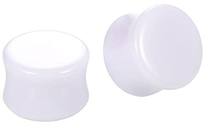 Ayoiow 2 Pièce Ecarteur Acrylique Oreilles, Blanc Tunnel Oreille Homme 3-30MM Ecarteur Oreilles