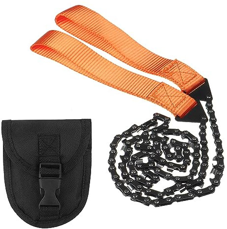 Sierra de Bolsillo, Sierra de Cadena de Mano, Pocket Saw, Motosierra de Supervivencia, Sierras de Cadena Portátil, Con Bolsa de Almacenamiento, Para Viajes al Aire Libre, Camping, Senderismo