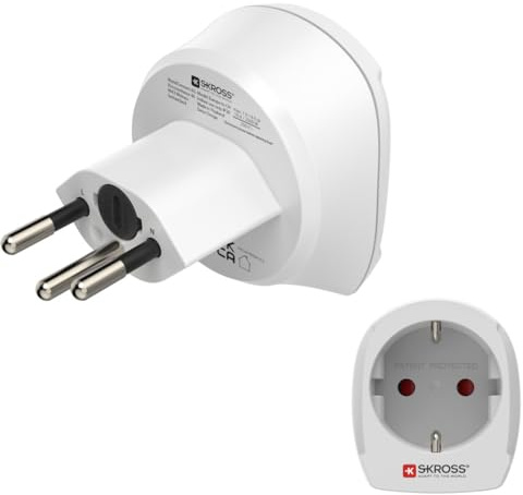 Hama Reiseadapter Schweiz, Reisestecker Typ J (Schweiz Steckdosenadapter für Reisende aus Deutschland und Europa, für Schutzkontakt Stecker, Eurostecker, auch für Reisen nach Liechtenstein) weiß